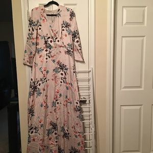 Mango Floral Satin Maxi Dress